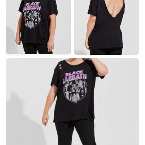Black Sabbath Graphic Tee with Deep V-Back